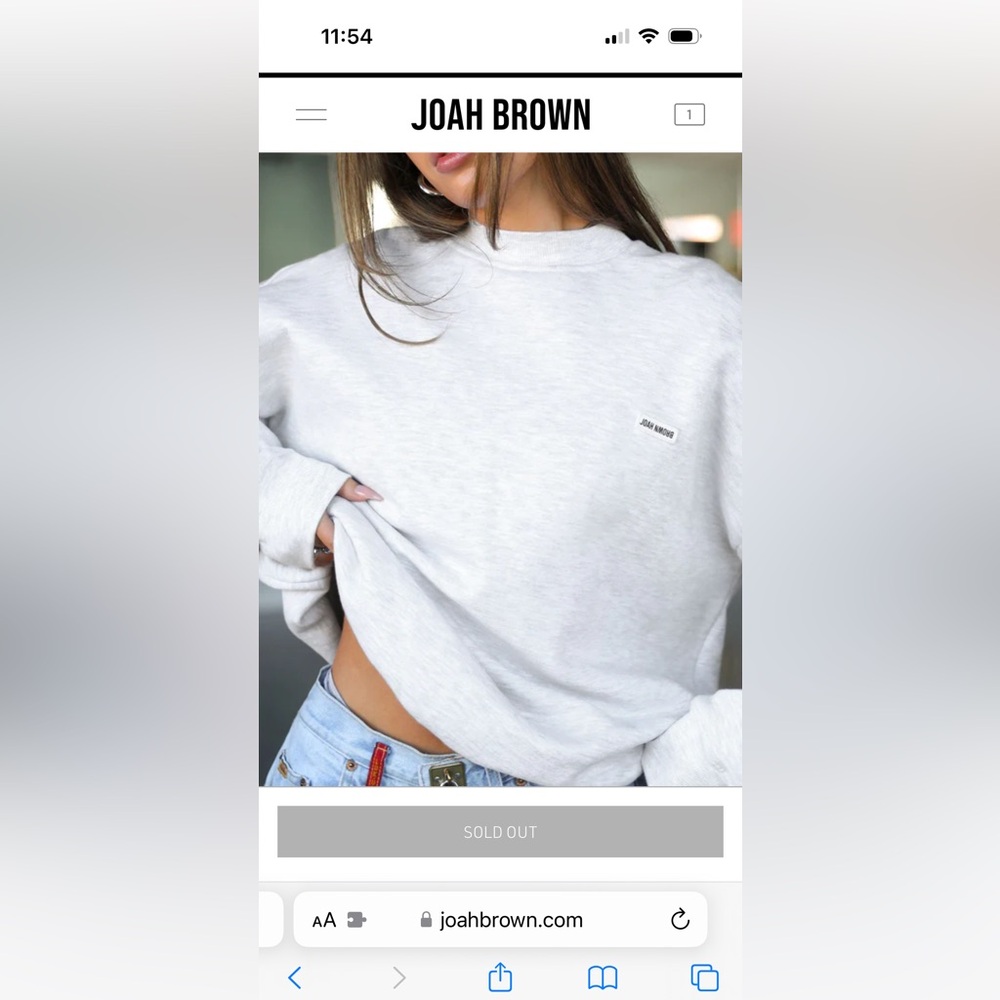 JOAH BROWN classic crew pullover sold out online. Worn one season. One size.